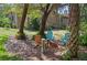 Backyard features Adirondack chairs, mature trees and green grass at 396 Newton, Longwood, FL 32779