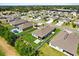 Neighborhood aerial view including backyards and swimming pool at 449 Halter Dr, Apopka, FL 32712