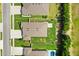 Aerial view of the backyard and fence line at 449 Halter Dr, Apopka, FL 32712