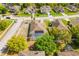 Aerial shot of a home with a screened pool, surrounded by mature trees and manicured lawns at 807 Ayden Oak Ln, Ocoee, FL 34761