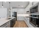 Modern kitchen features sleek appliances, white cabinets, and an island with a sink at 8105 Fenton St, Orlando, FL 32836