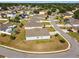 Suburban neighborhood featuring well-maintained homes with green lawns and mature trees from an aerial view at 1816 Forest Glen Dr, Fruitland Park, FL 34731