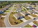 Aerial view of a quiet residential neighborhood with well-maintained homes, green spaces, and tree-lined streets at 1816 Forest Glen Dr, Fruitland Park, FL 34731