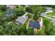 Aerial view of homes with lush landscaping and mature trees in a peaceful neighborhood at 324 Old Mill Rd, Enterprise, FL 32725