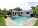 Backyard featuring a pool, a patio, and mature trees, perfect for outdoor living and entertaining at 3317 Dormer Ct, Winter Park, FL 32792