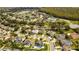 Aerial view of a beautiful home with a pool in a suburban neighborhood near a lake and natural preserve at 3532 Amaca Cir, Orlando, FL 32837