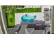 Aerial shot of a unique backyard pool design and a well-maintained outdoor space at 3532 Amaca Cir, Orlando, FL 32837