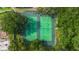Aerial view of tennis courts nestled between mature trees for recreational fun at 5283 Images Cir # 308, Kissimmee, FL 34746