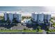 Beachfront condos with pool, lush landscaping, and parking from above at 5301 S Atlantic Ave # 51, New Smyrna Beach, FL 32169