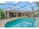 A screened-in pool with outdoor seating on the patio, perfect for relaxing and entertaining at 609 Westview Dr, Minneola, FL 34715