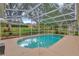 The serene screened-in pool offers a refreshing outdoor escape with lush landscaping at 609 Westview Dr, Minneola, FL 34715