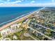 Spectacular aerial view showcasing stunning beachfront properties, azure ocean waters, and a picturesque coastal landscape at 7 Marden Dr, Ormond Beach, FL 32176