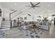 Spacious living room with stairs and an open floor plan at 7 Marden Dr, Ormond Beach, FL 32176