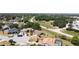 An aerial view of a neighborhood, featuring mature trees and well-maintained lawns at 857 E Flag Ln, Kissimmee, FL 34759