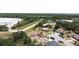 Aerial view of homes in a residential area with mature trees and landscaping at 857 E Flag Ln, Kissimmee, FL 34759