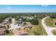 Areal image capturing homes and neighborhood streets, dotted with mature trees at 857 E Flag Ln, Kissimmee, FL 34759