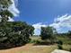Expansive backyard with mature trees offers privacy and a view of the surrounding landscape at 8829 Courtyard Ln, Groveland, FL 34736