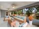 Relaxing screened-in patio furnished with comfortable seating, ceiling fans, and views of the backyard at 1003 Chesterfield Cir, Winter Springs, FL 32708