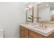 Stylish bathroom featuring double sinks, quartz counters, updated fixtures and vanity for a luxurious feel at 1113 Black Acre Trl, Winter Springs, FL 32708
