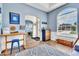 Bright living room with large window, desk, and stylish decor at 1610 River Birch Ave, Oviedo, FL 32765