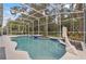 Beautiful pool with a slide and a unique rock design offers endless opportunities for summer fun and relaxation at 1610 River Birch Ave, Oviedo, FL 32765