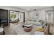 A cozy living room with a white sofa, and a decorative rug at 2014 10Th Nw St, Winter Haven, FL 33881