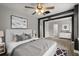 Cozy main bedroom with a stylish bed and easy access to ensuite bath and walk-in closet at 2014 10Th Nw St, Winter Haven, FL 33881