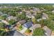 An aerial view showcasing a charming neighborhood with mature trees and well-kept homes at 2098 Carpathian Dr, Apopka, FL 32712