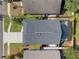 Aerial view of home with a screened in-ground pool in the backyard at 2098 Carpathian Dr, Apopka, FL 32712