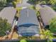 Aerial view of home showing fenced yard and screened in-ground pool at 2098 Carpathian Dr, Apopka, FL 32712