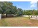 Large backyard featuring mature trees and a white fence line at 2658 Palmetto Ridge Cir, Apopka, FL 32712