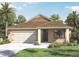 Inviting single-story home showcasing a tan facade, neat landscaping, and a convenient attached two-car garage at 4582 Boxwood Way, Mount Dora, FL 32757