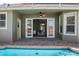 Covered patio with brick base overlooking the refreshing private pool at 4837 Lorraine Way, Orlando, FL 32812