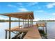 Covered boat lift at the private dock, offering protection for your boat and a convenient place to relax at 705 N Lake Sybelia Dr, Maitland, FL 32751
