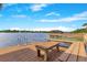 Wooden dock on the lake, providing a relaxing spot with bench seating and easy water access at 705 N Lake Sybelia Dr, Maitland, FL 32751