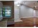 Open-concept living room with vaulted ceiling and built-in seating at 789 Barger Dr, Deltona, FL 32738