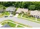 The home's manicured lawn, established landscaping, and proximity to neighboring homes shown from an aerial perspective at 812 Silverwood Dr, Lake Mary, FL 32746