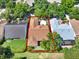 Aerial view of the property showing its well-manicured lawn at 112 Overton Gardens Lane, Deland, FL 32724