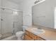 Bathroom featuring a shower and sink with laminate countertop at 13329 Harbor Shore Ln, Winter Garden, FL 34787