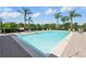 Sparkling community pool with lounge chairs and palm trees, creating a resort-like atmosphere for relaxation and recreation at 13329 Harbor Shore Ln, Winter Garden, FL 34787