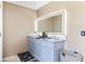 Bathroom boasts an LED mirror, double sinks, tile flooring, and a modern design at 1555 Seminole Run Rd, Osteen, FL 32764