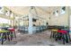 Stylish outdoor bar with modern seating, a neutral color scheme, and convenient access to refreshments at 2916 Simile St, Kissimmee, FL 34746