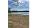 Lakeside view with grass leading down to the lake under a partly cloudy sky at 3084 Ella Way, St Cloud, FL 34771