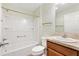 Bathroom featuring a tub and shower combo with a single sink at 428 Tarrson Blvd, Lady Lake, FL 32159