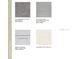 A view of the selected carpet, tile, cabinet, and quartz options for a cohesive design at 7315 Capstone Dr, Groveland, FL 34736