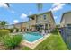Spacious backyard featuring a sparkling pool, lounge chairs, and a covered patio for outdoor entertainment at 7564 Marker Ave, Kissimmee, FL 34747