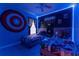 Unique bedroom with twin beds and superhero themed decorations, a fun and playful space at 7905 Golden Pond Cir, Kissimmee, FL 34747
