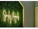 A wall that says, 