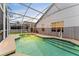 This is a screened-in pool with a view of the yard at 7905 Golden Pond Cir, Kissimmee, FL 34747
