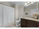 Bathroom with shower, sink, vanity, and updated fixtures at 1007 Golf View Estates Dr, Orange City, FL 32763